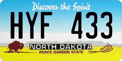 ND license plate HYF433