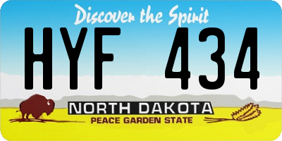 ND license plate HYF434