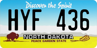 ND license plate HYF436