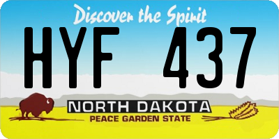ND license plate HYF437
