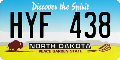 ND license plate HYF438