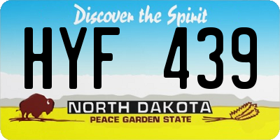 ND license plate HYF439