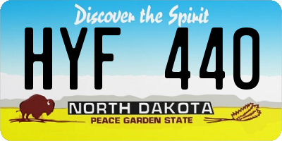 ND license plate HYF440