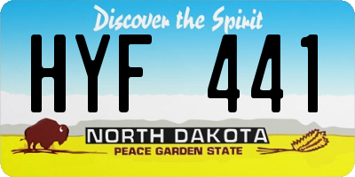 ND license plate HYF441