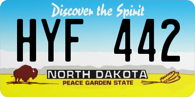 ND license plate HYF442