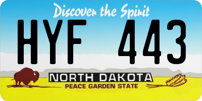 ND license plate HYF443