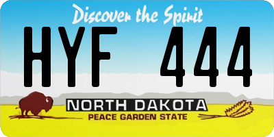 ND license plate HYF444
