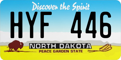 ND license plate HYF446