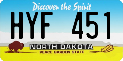 ND license plate HYF451