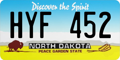 ND license plate HYF452