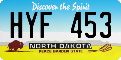 ND license plate HYF453