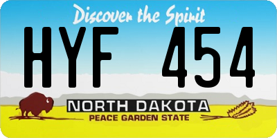 ND license plate HYF454