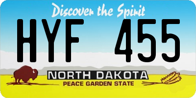 ND license plate HYF455