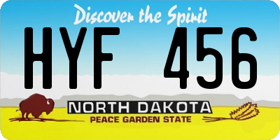 ND license plate HYF456