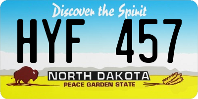 ND license plate HYF457