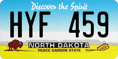ND license plate HYF459