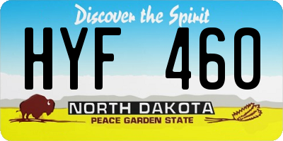 ND license plate HYF460