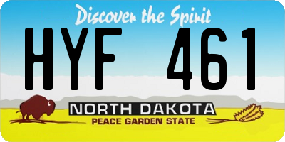 ND license plate HYF461