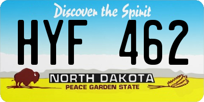 ND license plate HYF462