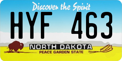 ND license plate HYF463