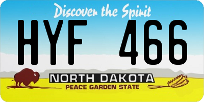 ND license plate HYF466