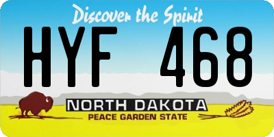 ND license plate HYF468