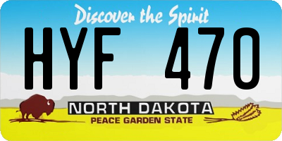 ND license plate HYF470