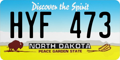 ND license plate HYF473