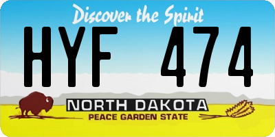 ND license plate HYF474
