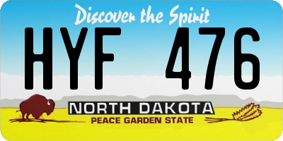 ND license plate HYF476
