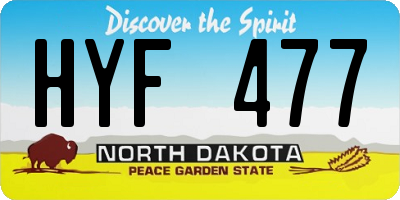 ND license plate HYF477