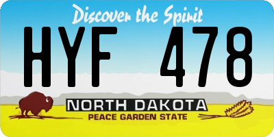 ND license plate HYF478