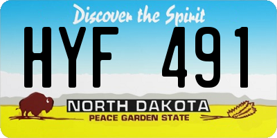 ND license plate HYF491
