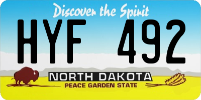 ND license plate HYF492
