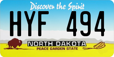 ND license plate HYF494