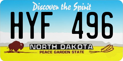 ND license plate HYF496