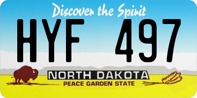 ND license plate HYF497