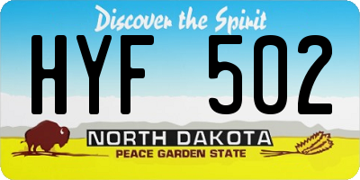 ND license plate HYF502