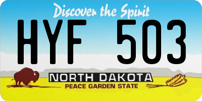 ND license plate HYF503