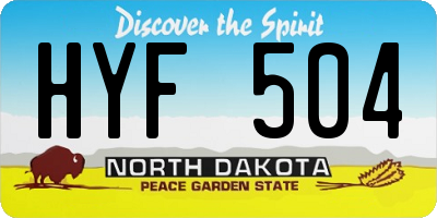 ND license plate HYF504