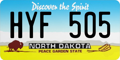 ND license plate HYF505