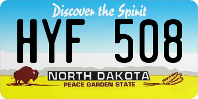 ND license plate HYF508