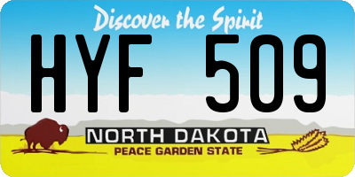 ND license plate HYF509