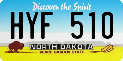 ND license plate HYF510