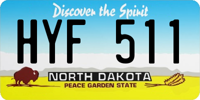 ND license plate HYF511