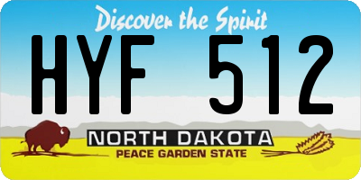 ND license plate HYF512