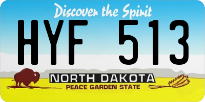 ND license plate HYF513