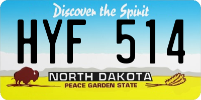 ND license plate HYF514