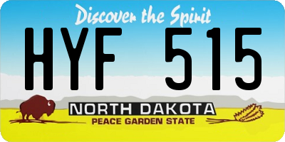 ND license plate HYF515