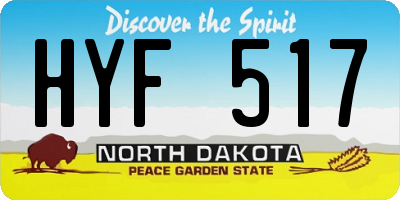 ND license plate HYF517